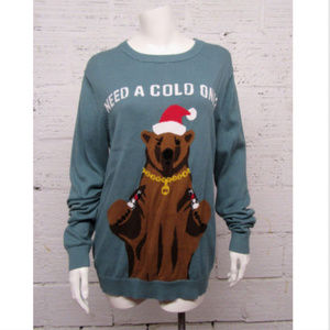 "Need a Cold One?" Christmas Cotton Sweater